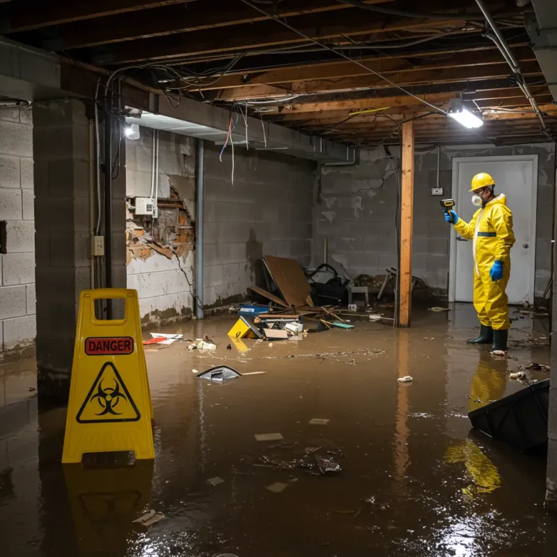 Flooded Basement Electrical Hazard in Guerneville, CA Property