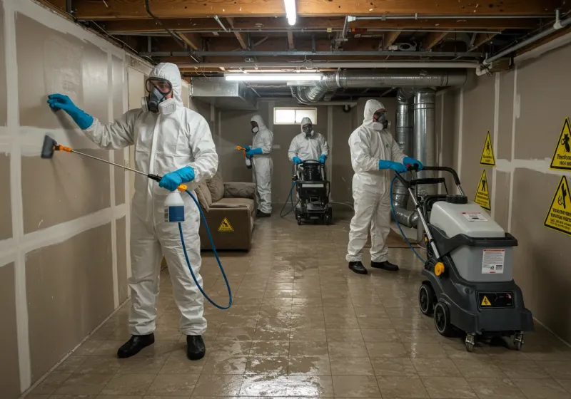 Basement Moisture Removal and Structural Drying process in Guerneville, CA